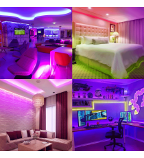 Striscia led solare 5mt + 2mt cavo RGB 50W 500lumen IP65 da esterno - 30 LEDs/m 505 (3.2V/150mA) durata max. 14h