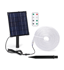 Striscia led solare 5mt + 2mt cavo RGB 50W 500lumen IP65 da esterno - 30 LEDs/m 505 (3.2V/150mA) durata max. 14h Striscia led solare 5mt + 2mt cavo RGB 50W 500lumen IP65 da esterno - 30 LEDs/m 505 (3.2V/150mA) durata max. 14h