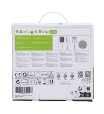 Striscia led solare 5mt + 2mt cavo 6500K Luce fredda 50W 500lumen IP65 da esterno - 60 LEDs/m 2835 (3.2V/150mA) durata max. 14h Striscia led solare 5mt + 2mt cavo 6500K Luce fredda 50W 500lumen IP65 da esterno - 60 LEDs/m 2835 (3.2V/150mA) durata max. 14h