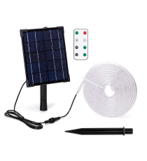 Striscia led solare 5mt + 2mt cavo 6500K Luce fredda 50W 500lumen IP65 da esterno - 60 LEDs/m 2835 (3.2V/150mA) durata max. 14h Striscia led solare 5mt + 2mt cavo 6500K Luce fredda 50W 500lumen IP65 da esterno - 60 LEDs/m 2835 (3.2V/150mA) durata max. 14h