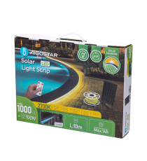 Striscia led solare 10mt + 2mt cavo 6500K Luce fredda 100W 1000lumen IP65 da esterno - 60 LEDs/m 2835 (3.2V/60mA) durata max.14h Striscia led solare 10mt + 2mt cavo 6500K Luce fredda 100W 1000lumen IP65 da esterno - 60 LEDs/m 2835 (3.2V/60mA) durata max.14h