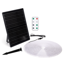 Striscia led solare 20mt + 2mt cavo 2700K Luce calda 200W 2000lumen IP65 da esterno - 60 LEDs/m 2835 (3.2V/60mA) durata max. 14h Striscia led solare 20mt + 2mt cavo 2700K Luce calda 200W 2000lumen IP65 da esterno - 60 LEDs/m 2835 (3.2V/60mA) durata max. 14h
