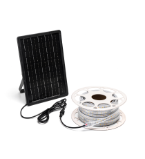 Striscia led solare 20mt + 2mt cavo 2700K Luce calda 200W 2000lumen IP65 da esterno - 60 LEDs/m 2835 (3.2V/60mA) durata max. 14h Striscia led solare 20mt + 2mt cavo 2700K Luce calda 200W 2000lumen IP65 da esterno - 60 LEDs/m 2835 (3.2V/60mA) durata max. 14h