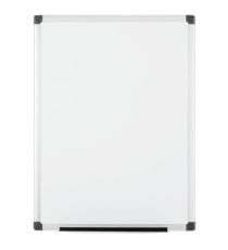 Lavagna magnetica - 90 x 120 cm - superficie in acciao laccato - cornice in alluminio - bianco - Starline