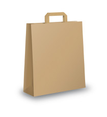 Shopper - maniglie piattina - 18 x 8 x 25 cm - carta kraft - avana - Mainetti Bags - conf. 25 pezzi