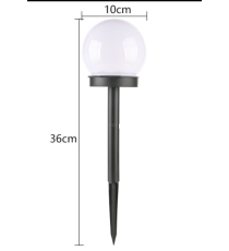 Kit 3pz lampada solare da giardino Sfera solare LED bianca misura D10cm*H36cm - IP65 - con pannello solare durata min. 8h