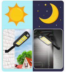 Lampione solare 120 LED COB con sensore di movimento e crepuscolare,IP65,equivale a 300w - 3 programmi illuminazione