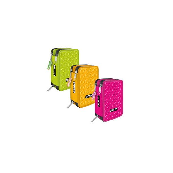 Astuccio 3 zip collezione Stilnovo - 19,5 x 7,5 x 12,9 cm - PL- colori neon assortiti - Giotto