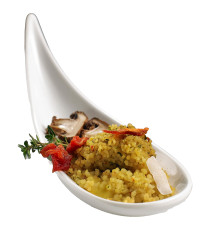 Ciotola a cucchiaio fingerfood - 14,5 x 4,5 x 1,5 cm - melamina - bianco - Leone