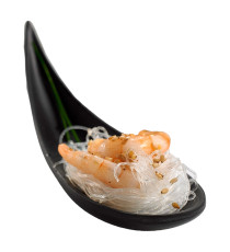 Ciotola a cucchiaio fingerfood - 14,5 x 4,5 x 1,5 cm - melamina - nero - Leone