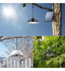 Lampada solare led a sospensione IP 65 con sensore crepuscolare - telecomando - batteria 1200 mAh misura 14,8x6,4cm