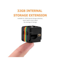 Mini camera webcam SQ11 Full HD 1080P - batteria da 200 mAh - mini usb con cavo 2mt - Dimensioni: 1 pollice - con supporto