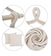 Poltrona sospesa brasiliana beige 100x130cm, portata max 150kg, amaca,altalena, dondolo da giardino, resistente di alta qualità!