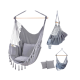 Poltrona sospesa brasiliana grigia 100x130cm, portata max 150kg, amaca,altalena,dondolo da giardino,resistente di alta qualità!