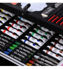 Set artistico per bambini con valigia 145pz Stationery set unicorno rosa,pastelli,pennarelli,acquerelli,acrilici,pennelli e altr