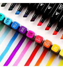 Pennarelli ad alcool da 60pz,doppia punta,penna artistica permanente per bambini e adulti,evidenziatori,dipingere,colorare