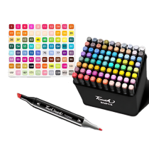 Pennarelli ad alcool da 80pz,doppia punta,penna artistica permanente per bambini e adulti,evidenziatori,dipingere,colorare