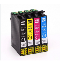 Pack 4 cartucce T604XL BK-C-M-Y alta qualità compatibili C13T10H94010 per Epson XP 2200,3200,4200,WF 2910,2930,2950 T604XL Pack 4 cartucce T604XL BK-C-M-Y alta qualità compatibili C13T10H94010 per Epson XP 2200,3200,4200,WF 2910,2930,2950 T604XL