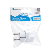 Adattatore rotondo a 1 via 16A bianco con spina 16A 250V, presa 16A 250V~ 1-WAY P17/11 max 1500W