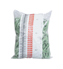 Elastici fettuccia - diametro 12 x 0,5 cm - gomma - 1 kg - verde - Viva