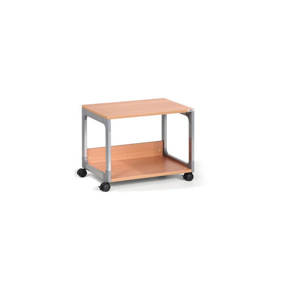 Mobile/carrello Multifunzione System 48 - con ruote - 2 ripiani - 60 x 43,2 x 47,7 cm - argento/faggio - Durable