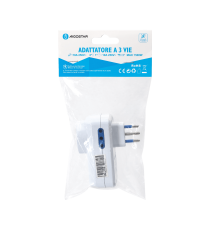 Adattatore italiano a 3 posti con 1 porta USB-A e USB-C type-c 3.1 presa:10A 2-WAY P11&1 WAY P30  spina:10A 250V S11 Adattatore italiano a 3 posti con 1 porta USB-A e USB-C type-c 3.1 presa:10A 2-WAY P11&1 WAY P30  spina:10A 250V S11
