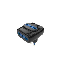 Adattatore a 3 posti nero 16A presa:16A 250V 3-WAY P17/11 spina:16A 250V S17 Potenza:MAX1500W Adattatore a 3 posti nero 16A presa:16A 250V 3-WAY P17/11 spina:16A 250V S17 Potenza:MAX1500W