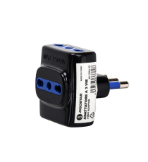 Adattatore a 3 posti nero 16A presa:16A 250V 3-WAY P17/11 spina:16A 250V S17 Potenza:MAX1500W Adattatore a 3 posti nero 16A presa:16A 250V 3-WAY P17/11 spina:16A 250V S17 Potenza:MAX1500W