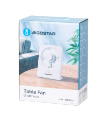 Ventilatore da tavolo potenza 5W, diametro griglia:120mm, ricarica Usb, piccolo e compatto 3 velocità di ventilazione