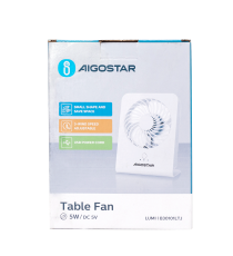 Ventilatore da tavolo potenza 5W, diametro griglia:120mm, ricarica Usb, piccolo e compatto 3 velocità di ventilazione