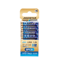 Batteria alcalina mini stilo AAA LR03 1.5V 8pz alta qualità, di grande durata - Senza mercurio e rispettoso dell'ambiente Batteria alcalina mini stilo AAA LR03 1.5V 8pz alta qualità, di grande durata - Senza mercurio e rispettoso dell'ambiente