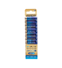 Batteria alcalina stilo AA LR6 1.5V 12pz alta qualità, di grande durata - Senza mercurio e rispettoso dell'ambiente