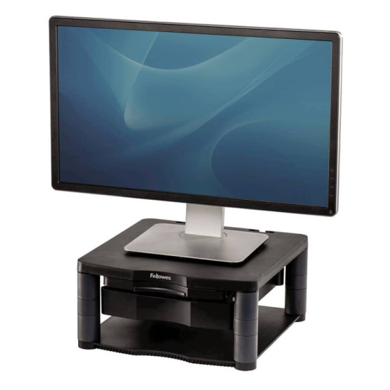 Supporto FELLOWES Premium Plus per monitor plastica riciclata grafite 34,3x33,3x6,4-16,5 cm - 9169501