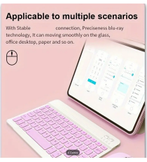 Set mini tastiera con mouse Bluetooth wireless blu, ricaricabile - Design compatto e portatile - tasto on-off luci - fino a 10mt Set mini tastiera con mouse Bluetooth wireless blu, ricaricabile - Design compatto e portatile - tasto on-off luci - fino a 10mt