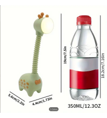 Lampada da scrivania retrattile giraffa,beige con ricarica usb, Innovativo design con collo allungabile, luce notturna