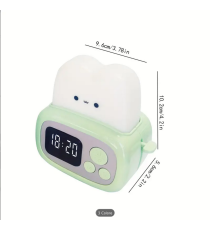 Lampada orologio sveglia toast da scrivania verde con ricarica usb,sveglia con conto alla rovescia luce notturna,funzione timer Lampada orologio sveglia toast da scrivania verde con ricarica usb,sveglia con conto alla rovescia luce notturna,funzione timer