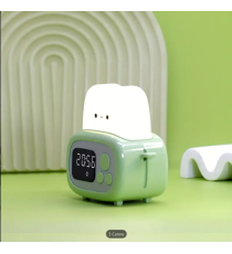 Lampada orologio sveglia toast da scrivania verde con ricarica usb,sveglia con conto alla rovescia luce notturna,funzione timer Lampada orologio sveglia toast da scrivania verde con ricarica usb,sveglia con conto alla rovescia luce notturna,funzione timer