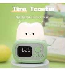 Lampada orologio sveglia toast da scrivania verde con ricarica usb,sveglia con conto alla rovescia luce notturna,funzione timer Lampada orologio sveglia toast da scrivania verde con ricarica usb,sveglia con conto alla rovescia luce notturna,funzione timer