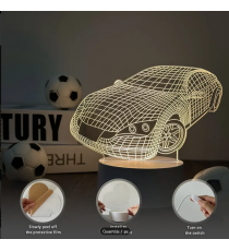 Lampada led 3D in acrilico modello macchina da scrivania con ricarica usb, luce notturna, lampada da comodino Lampada led 3D in acrilico modello macchina da scrivania con ricarica usb, luce notturna, lampada da comodino