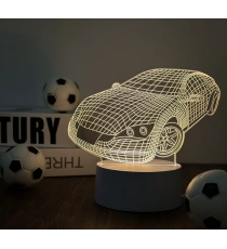 Lampada led 3D in acrilico modello macchina da scrivania con ricarica usb, luce notturna, lampada da comodino Lampada led 3D in acrilico modello macchina da scrivania con ricarica usb, luce notturna, lampada da comodino