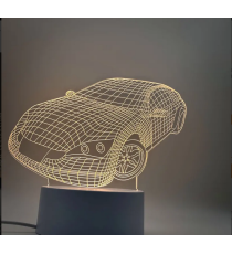 Lampada led 3D in acrilico modello macchina da scrivania con ricarica usb, luce notturna, lampada da comodino Lampada led 3D in acrilico modello macchina da scrivania con ricarica usb, luce notturna, lampada da comodino