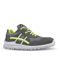 Calzatura di sicurezza Nico S1P SRC Flat Out - pelle scamosciata morbida - numero 46 - grigio/verde - U-Power Calzatura di sicurezza Nico S1P SRC Flat Out - pelle scamosciata morbida - numero 46 - grigio/verde - U-Power
