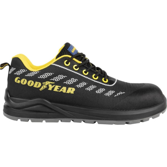 Scarpe antinfortunistiche in tessuto knit Goodyear GY STRIPE S1P nero-giallo TG.44 - 735344