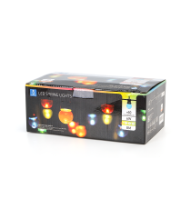 Catena luminosa led a basso voltaggio 10 lampadine colorate 6W 8mt,2700K,collegabile in serie,con ganci,IP44 da esterno, Catena luminosa led a basso voltaggio 10 lampadine colorate 6W 8mt,2700K,collegabile in serie,con ganci,IP44 da esterno,