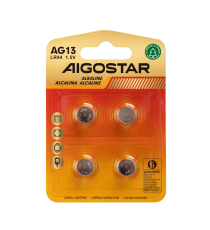 Batteria a bottone LR44 AG13 4pz 1.5V - alta qualità, di grande durata - Dimensioni: L11.6xW11.6xH5.4mm