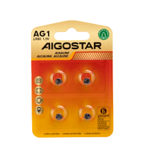Batteria a bottone LR621 AG1 4pz 1.5V - alta qualità, di grande durata - Dimensioni: L6.8xW6.8xH2.15mm