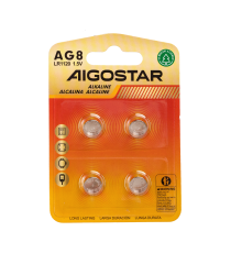 Batteria a bottone LR55 AG8 LR1120 4pz 1.5V - alta qualità, di grande durata - Dimensioni: L11.6xW11.6xH2.15mm