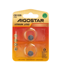 Batteria a bottone CR1225 3V 2pz al Litio - alta qualità, di grande durata - Dimensioni: L12.5xW12.5xH2.5mm