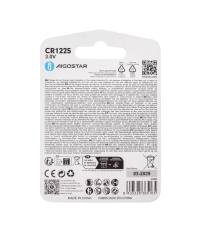 Batteria a bottone CR1225 3V 2pz al Litio - alta qualità, di grande durata - Dimensioni: L12.5xW12.5xH2.5mm