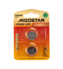 Batteria a bottone CR2025 3V 2pz al Litio - alta qualità, di grande durata - Dimensioni: L20xW20xH2.5mm